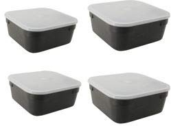 BZS Shatterproof Fishing Bait Boxes - ABS Plastic Waterproof Maggot Boxes for Fishing Suitable for both Freshwater and Saltwater Fishing Bait - (2 x 2 Pint, 2 x 1 Pint)