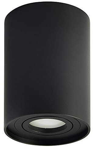 Foco LED empotrable, color negro, redondo, 1,2 W, GU10, 230 V, foco de techo de 125 x 96 mm, orientable como lámpara empotrada o empotrable, foco de techo empotrable