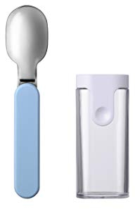 Mepal - Cucchiaio Pieghevole Ellipse - Cucchiaio Riutilizzabile da Portare con Sé - Cucchiaio Pieghevole per Yogurt - Posate da Viaggio - Custodia Inclusa - Acciaio Inossidabile - '22 Nordic Blue