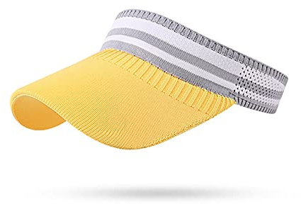 Bakicey Damer solsköld visir solhatt med stort brätte mode damer visir mössa solskydd svettabsorberande baseballkeps sommarhatt för utomhus sport strandhatt golf tennis, GUL, M