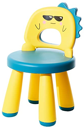 Chaise De Bureau Enfant En Plastique - Tabouret enfant - Fauteuil Enfant Et Bébé Ergonomique Confortable Légère Robuste - Adapté De 2 À 6 Ans - Facile À Nettoyer - Design Dinosaure - Petite Chaise