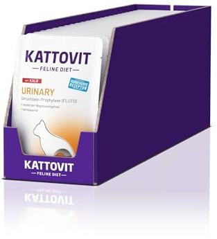 KATTOVIT - Nourriture Humide Urinary pour Chats | Nourriture Humide pour Chat comme Aliment Complet dans Un Sac Frais - Nourriture diététique pour Chats Adultes souffrant de Maladies urinaires | 24 x