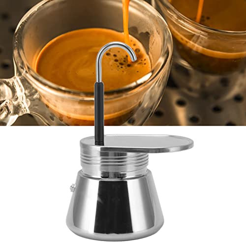 Caffettiera Moka a tubo singolo, caffettiera Moka in acciaio inox, caffettiera portatile leggera di grande capacità, produce vero caffè italiano, caffettiera facile da usare e rapida da pulire, argent