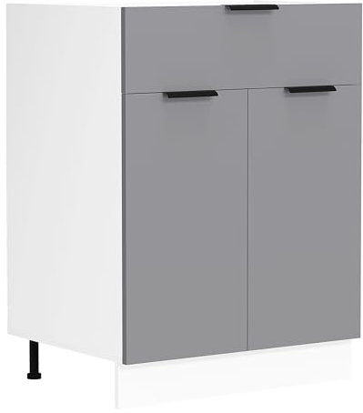 VCM Küchenschrank/Maße ca. H. 82 x B. 60 x. T. 46 cm/Unterschrank mit Zwei Drehtüren und Einer Schublade/Küchenmöbel - Fasola