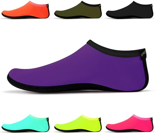 Uncle Paul Water Socks - Unisex Indoor Sock Water Shoes Yoga Socks Barefoot Beach Surf Diving Home Slipper Pool for Kids Adults Violet Size L EU 37-38 UK 5.5/6.5 Adults SWA15PUL
