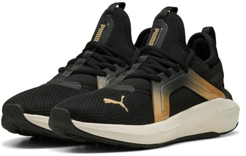 Puma SOFTRIDE Enzo 5 Metallic Wn's - Scarpe per Jogging su Strada Femmina, Puma Black-Warm White-Puma Gold,