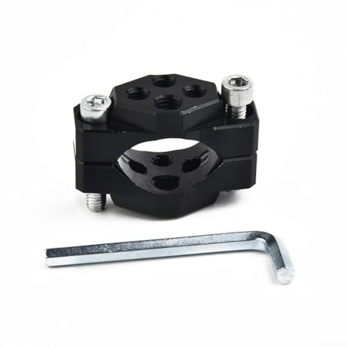 Besttoolifes Soporte de montaje para manillar de motocicleta de 17 a 32 mm, abrazadera de aluminio para luz antiniebla LED, color negro