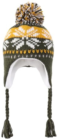 YAMEE Cappello Invernale A Maglia Ragazze con Paraorecchie,Berretto Invernale Ragazze Colorato Leggero con Fodera in Morbido Pile Polare Caldo,Cappello Bambino Invernale Beanie Cappelli con PON PON