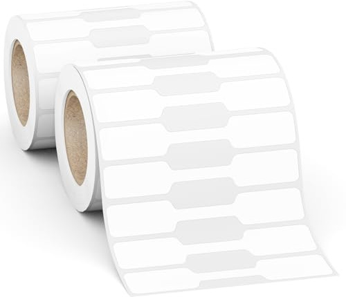 StickerTag 1000 PCS Jewelry Price Tags Stickers Roll for Necklace Earring Price Identify, Self Adhesive White Blank Dumbbell Jewelry Tags Stickers for Bracelet, Ring, Clothing Display