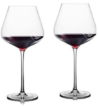 Bicchiere da vino in vetro 2 pezzi Bicchiere da vino rosso in cristallo Calice bordeaux senza piombo Bicchiere da degustazione europeo con pancia grande Bicchiere da birra per matrimonio a casa