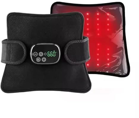 OrthoJointRelief Red Light Therapy Heating Pad - Infrared Heat & Vibration Massager for Back, Waist, and Shoulder - 660nm & 850nm Red Light for Pain & Muscle Recovery