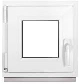 Framex Ventana De Sótano PVC Pequeña Blanco De Ancho x Alto: 70 x 70 cm (700 x 700 mm), Doble Acristalamiento (32 mm), Oscilobatiente, DIN Derecha
