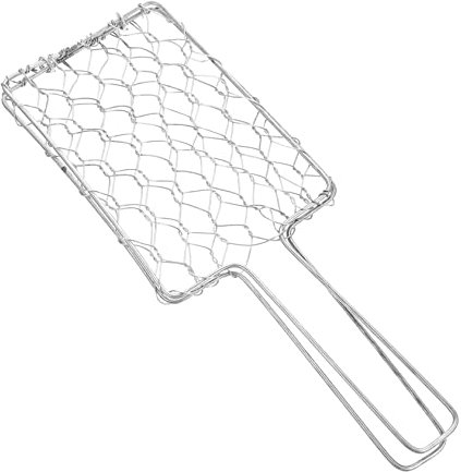 ROMISBABA Pescado a la Plancha con Parrilla de Hierro reja asador Roti barbacoa exterior parrillas para barbacoa cesta de parrilla rejilla para barbacoa de picnic Silver