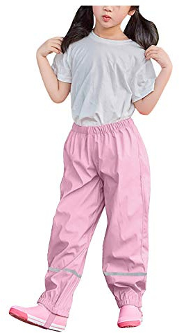 Kids Waterproof Dungarees Boys Girl Rain Overalls PU Bib Trousers Suspender Pants with Adjustable Braces Lightweight Breathable Children Rainwear for 2-10 Years 14 11-12 15 11-12 4-16 8-10 Yellow