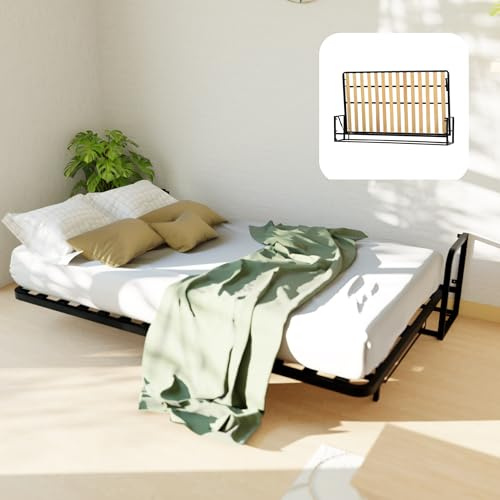 Wallbedking Cama Abatible Clásica Horizontal 190x120 - Mecanismo Pistón a Gas, Soporta hasta 300kg, Diseño Ahorro de Espacio, Fácil Ensamblaje, Compatible con Colchones Estándar (hasta 30cm)