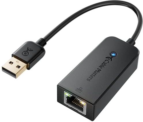 Cable Matters USB 2.0 to Ethernet Adapter (USB to RJ45) Supporting 10/100 Mbps Ethernet Network in Black