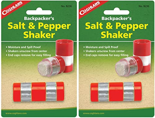 Coghlan's Backpacker's Salt & Pepper Shaker Compact Spill Moisture Proof(2-Pack)