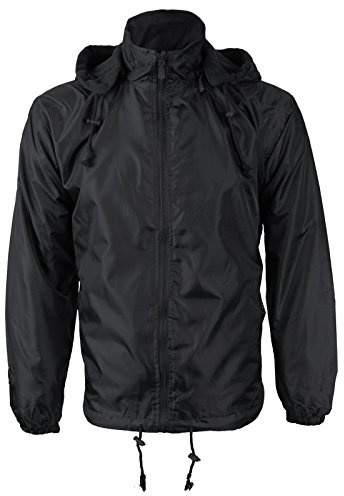 Renegade Men's Reversible Water Resistant Polar Fleece Lined Hooded Rain Jacket (2XL, Black)