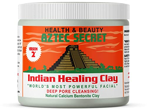 Aztec Secret - Indian Clay - Deep Pore Cleansing Facial & Body Mask, Natural Calcium Bentonite Clay, Version 2, Unscented, 450 g
