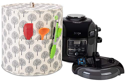 Yarwo Dust Cover Compatible with 6L and 7.5L Ninja Foodi Multi-Cooker OP300UK, OP500UK, Cover for Ninja Electric Pressure Cooker with Top Handle and Pocket for Accessories, Tree