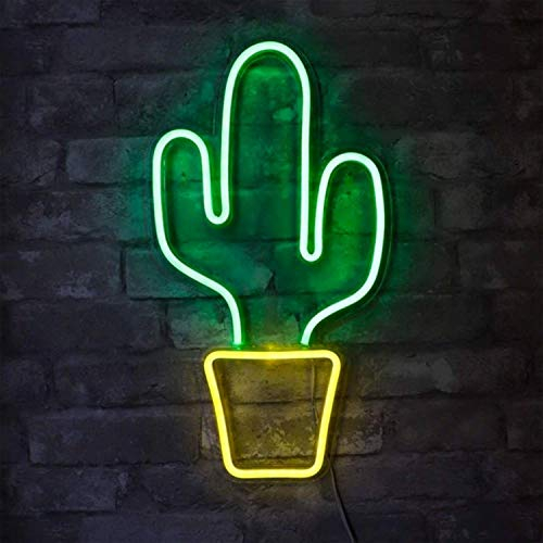 Kaktus im Topf Neonlicht LED Schild USB Beleuchtung Leuchtreklame Reklame Licht, Kunst Neonlichter Bar Party Wand Dekoration Weihnachten Geburtstag Wohnzimmer Kindergeschenk dekorative Wandbeleuchtung