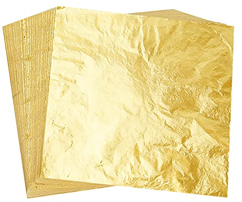 FEPITO 200 Blätter Blattgold Imitation Dekoration,14 x 14 cm