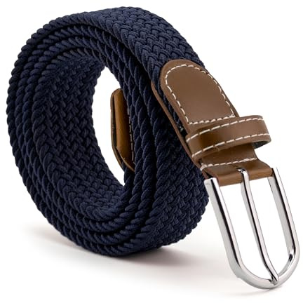 CINTURONTOP Cinturón de Tela Trenzada Elástico, Ajustable y Flexible - 110 cm