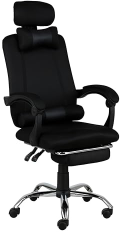 Totò Piccinni Sedia Ufficio BETA Gaming Ergonomica Reclinabile Girevole con cuscini e poggiapiedi con rotelle e poggiatesta (Beta Nero)