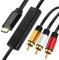 USB-C-auf-AV-Adapter, 1,8 m, 1,8 m, 1080p, aktiver Typ-C-zu-AV-Terminal-Konverter, USB-C-Stecker auf 3-AV-Terminals, Out-Kabel, Video-Adattatorenkabel für Laptop, Computer, Projektor