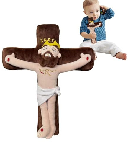 Ausgestopfter Jesus – Jesus-Puppenspielzeug, Ausgestopftes Cartoon-Kissen | Gute Elastizität Dekokissen Mit Anschmiegsamem Plüsch, Dekoratives Kinderkissen Jesus Für Couch, Wohnzimmer, Kinderzimmer Un