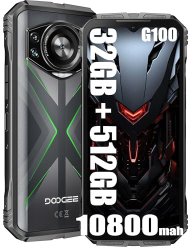 DOOGEE S118 4G Rugged Smartphone, 10800mAh Batteria, Helio G100 32GB + 512GB, 6.58'' FHD+, 50MP + (12MP Visione Notturna)+ 32MP Smartphones, Android 14 Cellulare Impermeabile, NFC Verde