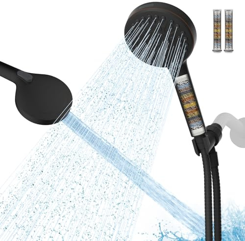Hibbent High Pressure 10 Spray Showerhead with 3 Filters, Oil Rubbed Bronze