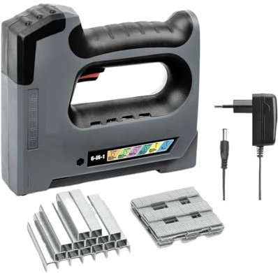 TIEOAXFT 5 In1 3.6V Heavy Duty Staple Gun Rechargeable Cordless Tacker For House Decor Renovations Upholstery, Decoration