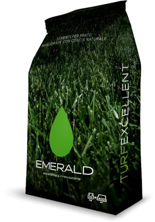 Emerald COUNTRY TurfExcellent, Sementi per Prato ad Alta Qualità Estetica,Scuro Denso e Resistente, 5kg (200mq)