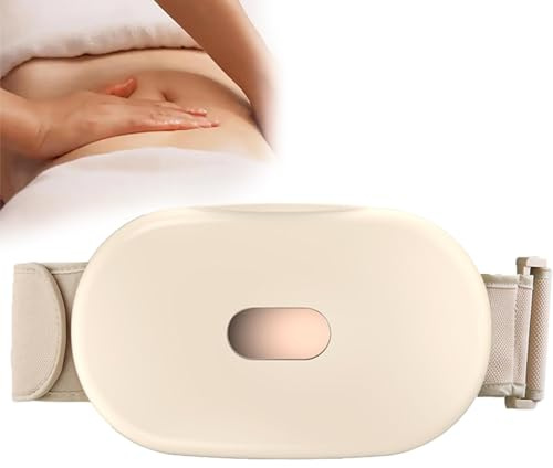 PPLDABNK Masajeador Abdominal Con 3 Cabezales Giratorios Y Compresa Térmica Con Luz Roja, Masaje Bidireccional, Intensidad De 3 Niveles, Alivio De Cólicos Menstruales.,A8