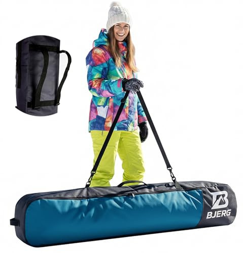 Vov.Vov Bjerg snowboardväska, snowboardväska, boardväska, snowboard, ryggsäck, väska för snowboard – tillverkad i Europa (turkos, upp till 170 cm)
