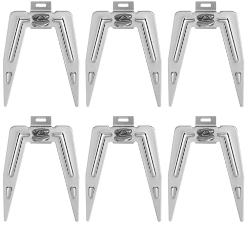PAMINGONO Fermacarne per spiedo girevole in acciaio inox, 6 pezzi, versatile per grigliare carne e pollo per attività di campeggio e bbq