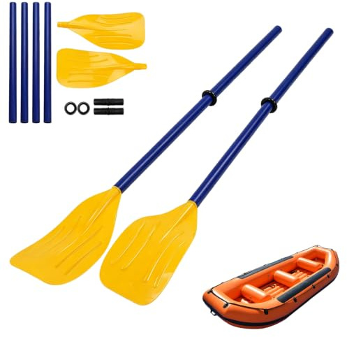 1 paire de rames de bateau, kayak détachable, canoë, bateau gonflable, pagaie, accessoire sports nautiques, ensemble rames françaises nervurées légères réglables pour sports