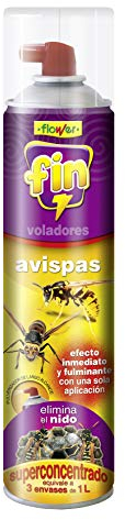 Flower - Insecticida Avispas y Nidos | Eficacia Rápida y Duradera | Pulverizador Largo Alcance | Ideal para Jardines y Terrazas | No Mancha, 6.5x6.5x29.5 cm, Insecticida en Aerosol