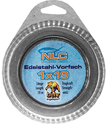 10 m stålledare rovfisk 1 x 19 med klämhylsor främre ängel set gädda gömmer (06 kg lastkraft)