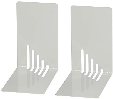 Wedo 1021037 Reggilibri in Metallo, Stretti, 14 x 8,5 x 14 cm, Grigio