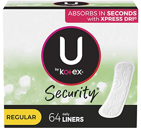 U by Kotex Lightdays Panty Liners, Regular, (thomaswi), Multicolor, Unscented, 64 Count