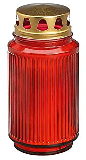 Bolsius Lanterne funéraire avec couvercle, rouge, durée de combustion : environ 100 heures, 143 x 19 mm