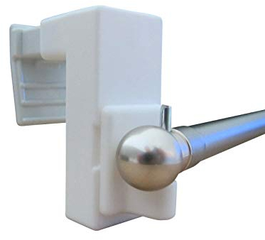 Vitragenstange mit Klemmträger ohne bohren & kleben Länge: 35 – 55cm, 55 – 90cm, 80-120cm (Länge 55-90 cm, edelstahl - matt)