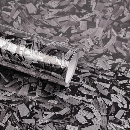 Lypumso Grey Forged Carbon Fiber Vinyl Wrap, High Gloss Car Wrap Vinyl Film with Bubble Free Air Release Technology, DIY Auto Decoration Sticker, 1ft x 5ft
