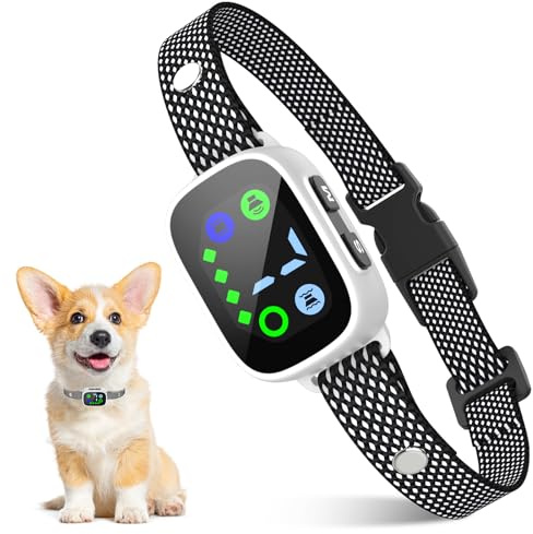 Collier Anti Aboiement Petit Chien, Collier Anti Aboiement avec 3 Modes Vibration/Son/Vibration & Son, 7 Niveaux de Sensibilité Détection Intelligente des Aboiements, Rechargeable, éTanche