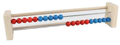 Rechenrahmen Abakus bis 20 blau rot Kugeln Rechenschieber aus Holz Handarbeit Schule Rechenstrategie