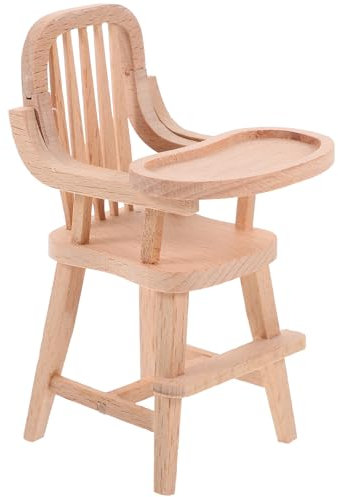 Abaodam Hochstuhl für Puppen Hochstuhlspielzeug Für Puppenmöbel Zubehör Für Puppen Puppenhaus Möbel Miniatur Holzstuhl Modell Für Kreative Spielideen Und Rollenspiele