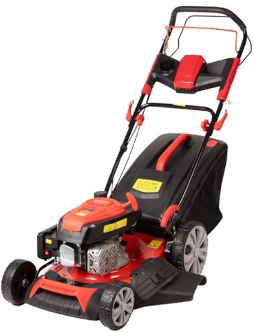 A.M.C. Cortacésped de explosión autopropulsado 4 en 1-4 CV – Cortacésped a gasolina – Motor de 170 cc 4 tiempos con autotracción – Ancho de corte 51 cm – Mulching – Cesta de recogida 60 L