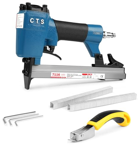 CTS 7116 - Grapadora neumática de tapicería para grapas de calibre 22, serie 71, corona de 9 mm, 1/4 a 5/8 pulgadas (6.0-16.0 mm) de longitud, grapadora de aire para muebles y decoración de interiores